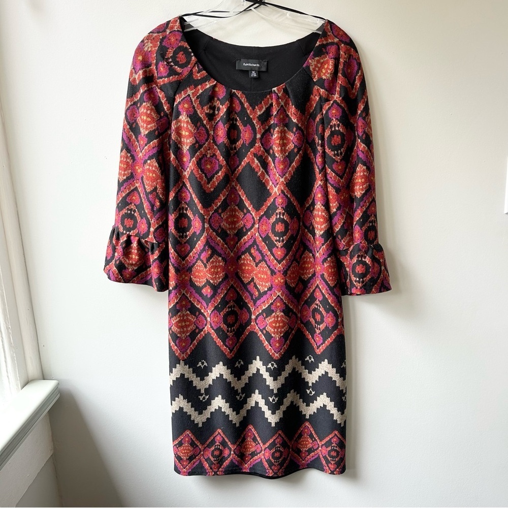 R&M Richards women’s tapestry weave knee length dress